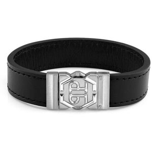 Philipp Plein - HEXAGON TACTICAL BUCKLE - Armband - Zwart - 21 cm