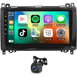 9 inch Android 13 Auto-stereo met GPS - voor Mercedes B200 2004-2012 2+32G | Compatibel met Wireless CarPlay Android Auto, Bluetooth WiFi FM SWC + AHD Achteruitrijcamera