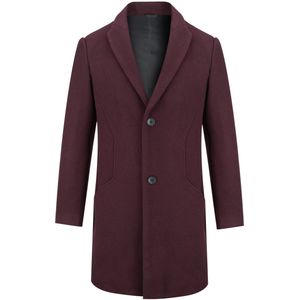 Allthemen Heren Lang Wollen Overcoat Klassieke Jas - Warme Winter Jassen - S