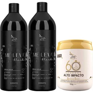 2 Masks Zap Me Leva Professional Brasiliaans keratine behandeling 1L + 1 ZAP Mascara 60 Seconds High Impact Braziliaans 950g