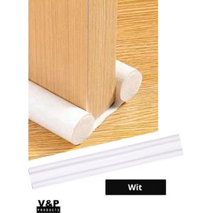 V&P Products Tochtstrip - Wit - Tochtstrips voor deuren - Tochtstopper - Tochtrol deur - Dubbelzijdig - Aanpasbaar - Tochthond - Tochtkussen - Tochtband - Isolatie – Aanpasbare tochtstopper