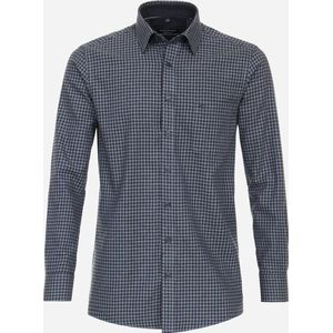 CASA MODA Sport comfort fit overhemd - flanel - blauw geruit - Strijkvriendelijk - Boordmaat: 41 - 42