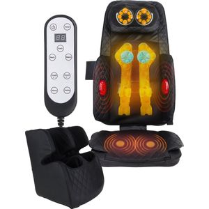 Fitaly Massagestoel - Verstelbaar Shiatsu Massage Apparaat met Verwarming - Inclusief Massagekussen & Afstandsbediening - Geschikt voor Benen en Voeten