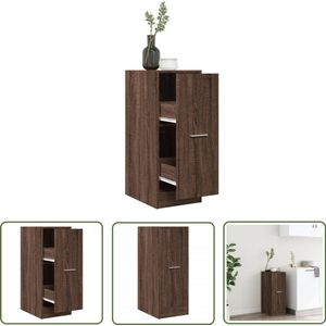 vidaXL Houten Kast - Apotheker Kast - Apothekerskast 30x41x77,5 cm bewerkt hout bruin eikenkleurig - Opslagkast - Bureaulade - Vintage Kast