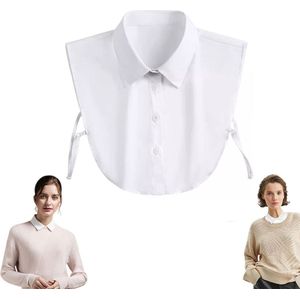 Blousekraag Dames Losse Kraag Wit Kraagje - Los Kraagje - Blouse Kraagje - Verstelbare Puntkraag - Verwijderbaar - Kraagje - Overhemd Vervanging - Blouse