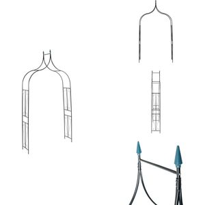 vidaXL Tuinboog - Tuinbogen - Boog - Bogen - Tuinboog 120x38x258 cm ijzer donkergroen