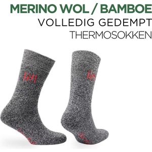 Norfolk - Wandelsokken - Merino wol en Bamboe Mix - Thermische Zacht en Warme Outdoorsokken - Merino wol sokken - Sokken Dames - Sokken Heren - Wollen Sokken - Zwart - Maat 39-42 - Gabby