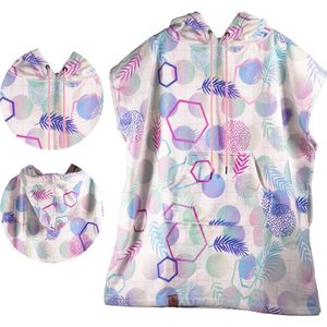 ABSRB Surfponcho Neon Junior - Strandhanddoek voor tieners - Sneldrogend - 50% katoen en 50% polyester - Felle Kleuren - One Size - poncho