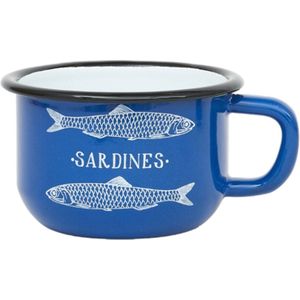 Emaille beker sardine blauw 9,5x6 - BATELA