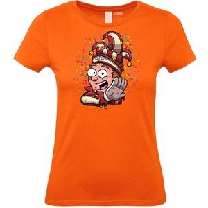 Dames T-shirt Alaaf Kleine Prins | Carnaval | Carnavalskleding Dames Heren | Oranje | maat L