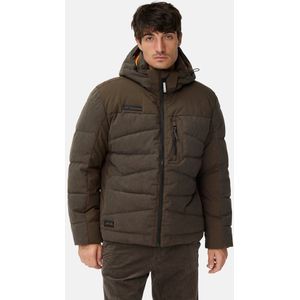 camel active Gewatteerde jas met afneembare capuchon - Maat menswear-70 - Donkerbruin
