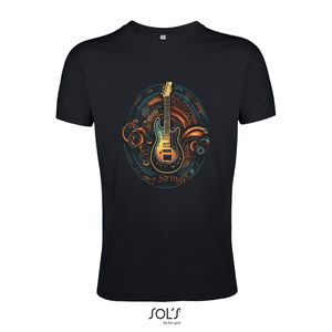 T-Shirt 2-164 Gitaar 7strings zwart - Zwart, xS