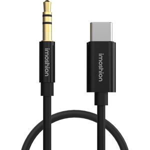 iMoshion USB-C naar AUX Kabel Auto - 1 meter - 3.5mm Audio Kabel - Zwart