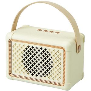 Retro draagbare Bluetooth-luidspreker, desktopkaart, subwooferluidspreker - beige