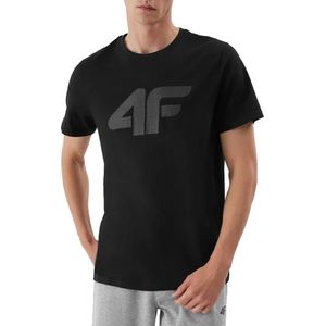 4F Heren T-shirt AW23TTSHM0877 Zwart maat L
