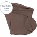 Doomoo Basics Cover - Hoes voor Voedingskussen Comfy Big - Biokatoen - 190cm - Tetra Chocolate