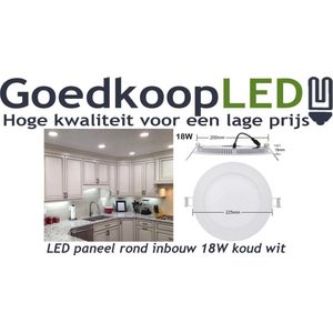 LED paneel / downlight 18W koud wit
