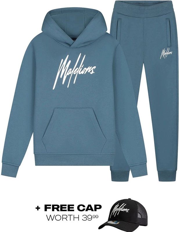Malelions essentials tracksuit in de kleur blauw.