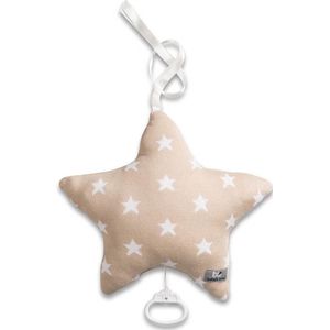 Baby's Only Gebreid baby Muziekdoosje - Muziekhanger Star - Beige/Wit - Muziek speelgoed