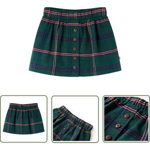 vidaXL Meisjesrok - Kinderrok - Kinderrok 128 donkergroen - Groene Jurk - Katoenen Rok - Kindermode