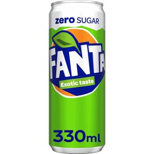 Fanta Exotic no sugar 33 cl per blik, tray 24 blikjes