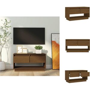 vidaXL Zwevend TV-meubel - Honingbruin - 74x34x40 cm - Massief grenenhout - Kast