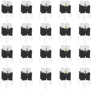 20 x 6-polige Powertoetsen Tactiele Momentane Toetsschakelaar voor Gaming-Toetsen Instrumenten Computer 6 x 6 x 72 mm (Rood Lichtblauw Geel Helder Wit Groen Licht)