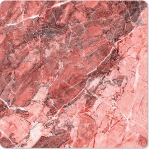 Muismat - Mousepad - Steen - Rood - Roze - Graniet print - 30x30 cm - Muismatten