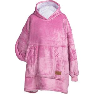 Vitapur Hoodie Deken inclusief bijpassende sokken - Plaid - Snuggle hoodie - Hoodie deken - Fleece Deken - Snuggie - Deken - Cadeau - Roze