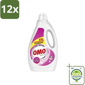 OMO – Vloeibaar Wasmiddel – Kleur XXL – 75 Wasbeurten - Voordeelverpakking - 12 stuks - Kleurwas - Wasmiddel