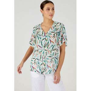 Damart - Chemisier crépon *fibres pure viscose Lenzing(TM) EcoVero(TM). - Dames - Wit - 40