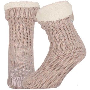 Wollen Huissokken - Roze - Unisex - Antislip