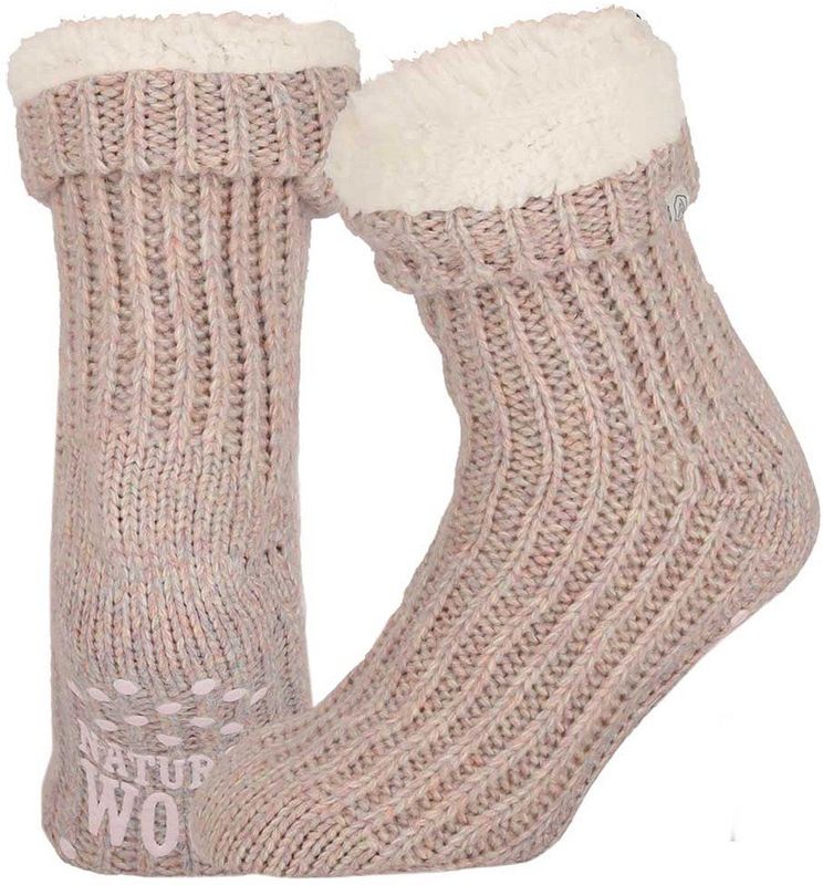 Wollen Huissokken - Roze - Unisex - Antislip