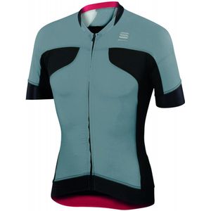 Sportful Fietsshirt korte mouwen Heren Grijs Zwart / SF Passo Jersey-Tradewinds/Black-M