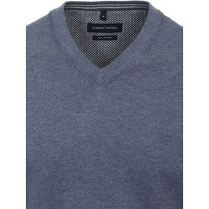 Casa Moda Heren Trui Met V-Hals Pima-Katoen 004430-131 Blauw - L