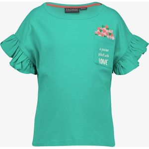 TwoDay meisjes T-shirt groen met glitter hartjes - Maat 98/104