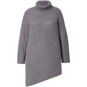 Angel of Style Angel of Style - Dames - Pullover straight fit gestructureerd breisel puntzoom - Loodgrijs - Maat 42+