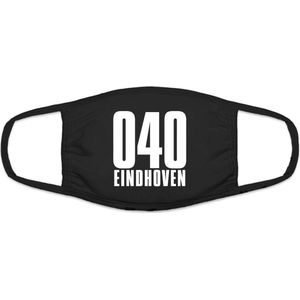 040 Eindhoven mondkapje | gezichtsmasker | bescherming | bedrukt | logo | Zwart mondmasker van katoen, uitwasbaar & herbruikbaar. Geschikt voor OV