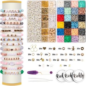 RICHLY® XXL Luxe Katsuki Kralen Set - gratis E-BOOK - Platte kralen - Armbandjes maken meisjes & dames - Kralendoos - Sieraden maken - Kralenketting - Polymeer Kralen