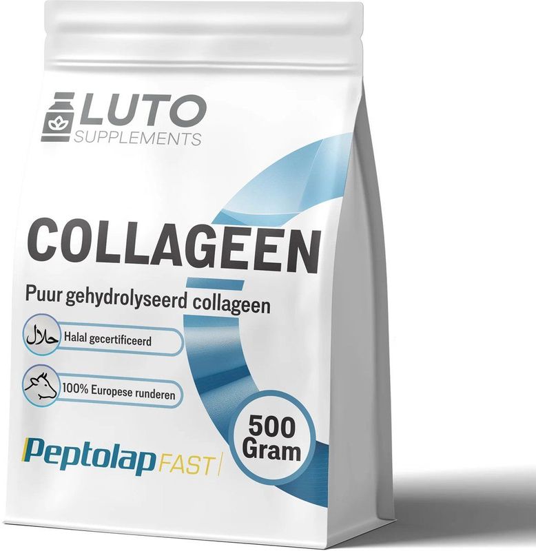 LUTO Supplements - Collageen Poeder - 500 Gram - Gehydrolyseerd Rundercollageen - Smaakloos - 100% Puur