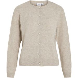Vila Vest Visalsa O-neck Knit Cardigan/te 14112417 Natural Melange Dames Maat - M