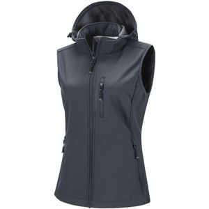 Softshellvest voor dames met afneembare capuchon - waterdicht, winddicht en fleece gevoerd - perfect voor sportieve activiteiten