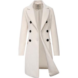 Versano Valentina NG Dames Mantel Manteljas 3 kwart Winterjas L - Creme