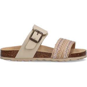 Braqeez 422421-502 Meisjes Slippers - Beige - Imitatieleer - Gesp