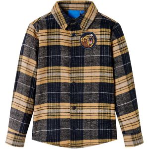 vidaXL - Kindershirt - geruit - 104 - geel - en - zwart