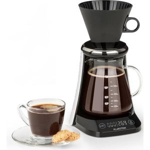craft coffee weegschaal timer glazen kan filteropzet 600ml zwart/wit