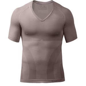 Knapman Invisible Compressieshirt Deep V-hals 2.0 Khaki | Onzichtbaar Corrigerend Shirt voor Mannen | Maat XL