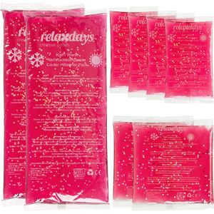 hot cold pack - set van 8 - 3 groottes - herbruikbaar - met gel