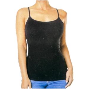 Basic Dames Spaghetti Top - 1 pack zwarte Basics spaghetti tops. - Medium