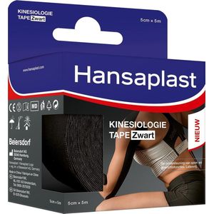 Hansaplast Kinesiologie Tape Sporttape - Kinesiotape - Waterbestendige Tape - 5cm x 5m - Zwart
